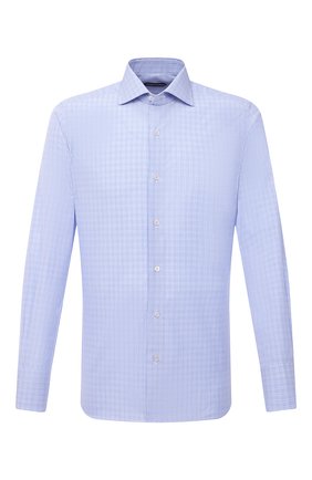 Мужская хлопковая сорочка TOM FORD синего цвета по цене 42400 руб., арт. 9FT133/94S3AX | Фото 1 Мужская хлопковая сорочка TOM FORD синего цвета, арт. 9FT133/94S3AX | Фото 1 (Воротник: Акула; Рубашки М: Slim Fit; Стили: Классический; Рукава: Длинные; Длина (для топов): Стандартные; Материал внешний: Хлопок; Манжеты: На пуговицах; Случай: Формальный; Принт: Клетка)