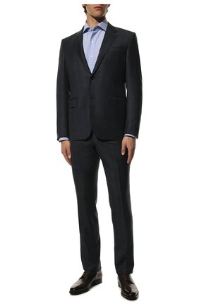 Мужская хлопковая сорочка TOM FORD синего цвета по цене 42400 руб., арт. 9FT133/94S3AX | Фото 2 Мужская хлопковая сорочка TOM FORD синего цвета, арт. 9FT133/94S3AX | Фото 2 (Воротник: Акула; Рубашки М: Slim Fit; Стили: Классический; Рукава: Длинные; Длина (для топов): Стандартные; Материал внешний: Хлопок; Манжеты: На пуговицах; Случай: Формальный; Принт: Клетка)