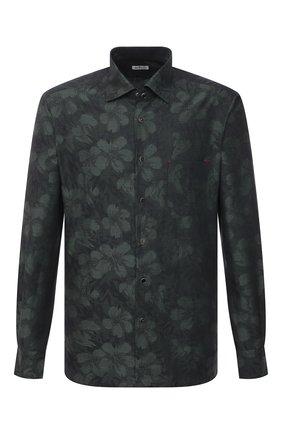 Мужская рубашка из хлопка и льна KITON темно-зеленого цвета по цене 77400 руб., арт. UMCNERHH0761602 | Фото 1 Мужская рубашка из хлопка и льна KITON темно-зеленого цвета, арт. UMCNERHH0761602 | Фото 1 (Материал внешний: Лен, Хлопок; Рукава: Длинные; Стили: Кэжуэл; Манжеты: На кнопках; Длина (для топов): Стандартные; Воротник: Кент; Случай: Повседневный; Принт: С принтом; Рубашки М: Regular Fit; Региональные ограничения белый список (Axapta Mercury): RU)