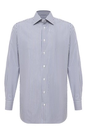 Мужская хлопковая сорочка BRIONI синего цвета по цене 54500 руб., арт. RCA20L/P005H | Фото 1 Мужская хлопковая сорочка BRIONI синего цвета, арт. RCA20L/P005H | Фото 1 (Случай: Формальный; Стили: Классический; Воротник: Кент; Рубашки М: Regular Fit; Рукава: Длинные; Материал внешний: Хлопок; Длина (для топов): Стандартные; Манжеты: На пуговицах; Принт: Полоска; Региональные ограничения белый список (Axapta Mercury): RU)