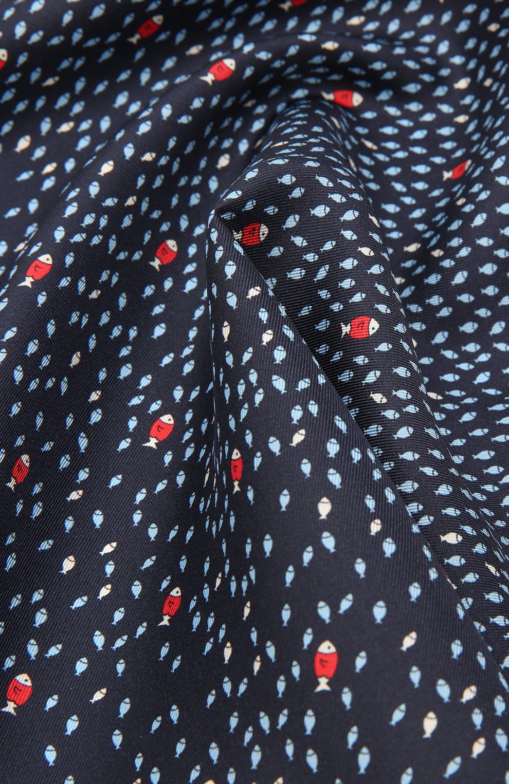 Мужской шелковый платок ERMENEGILDO ZEGNA темно-синего цвета, арт. Z9J00/39A | Фото 2 (Материал: Текстиль, Шелк)