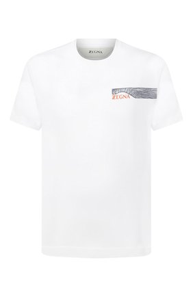 Мужская хлопковая футболка Z ZEGNA белого цвета по цене 16150 руб., арт. VW372/ZZ630E | Фото 1 Мужская хлопковая футболка Z ZEGNA белого цвета, арт. VW372/ZZ630E | Фото 1