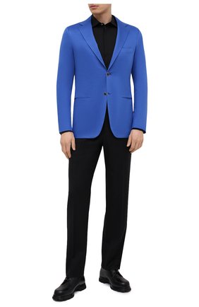 Мужской хлопковый пиджак KITON синего цвета по цене 399500 руб., арт. UG81H07715 | Фото 2 Мужской хлопковый пиджак KITON синего цвета, арт. UG81H07715 | Фото 2 (Длина (для топов): Стандартные; Случай: Повседневный; Стили: Кэжуэл; Рукава: Длинные; Материал подклада: Купро; Пиджаки М: Приталенный; Материал внешний: Хлопок; 1-2-бортные: Однобортные; Региональные ограничения белый список (Axapta Mercury): RU)