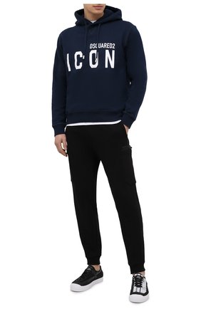 Мужской хлопковое худи DSQUARED2 темно-синего цвета по цене 32100 руб., арт. S79GU0003/S25042 | Фото 2 Мужской хлопковое худи DSQUARED2 темно-синего цвета, арт. S79GU0003/S25042 | Фото 2