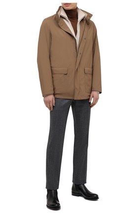 Мужская куртка LORO PIANA коричневого цвета по цене 248500 руб., арт. FAI1016 | Фото 2 Мужская куртка LORO PIANA коричневого цвета, арт. FAI1016 | Фото 2 (Материал внешний: Синтетический материал; Кросс-КТ: Ветровка, Куртка; Стили: Кэжуэл; Материал подклада: Хлопок; Рукава: Длинные; Длина (верхняя одежда): До середины бедра)