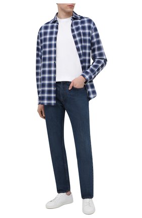 Мужская хлопковая рубашка DSQUARED2 темно-синего цвета по цене 39950 руб., арт. S74DM0511/S53727 | Фото 2 Мужская хлопковая рубашка DSQUARED2 темно-синего цвета, арт. S74DM0511/S53727 | Фото 2 (Рукава: Длинные; Длина (для топов): Стандартные; Принт: Клетка; Случай: Повседневный; Материал внешний: Хлопок; Воротник: Акула; Манжеты: На пуговицах; Рубашки М: Slim Fit; Стили: Гранж)