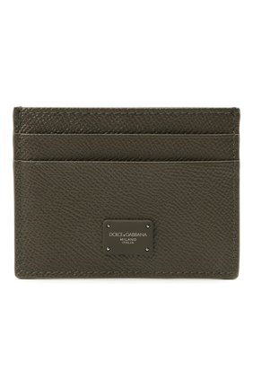 Мужской кожаный футляр для кредитных карт DOLCE & GABBANA хаки цвета по цене 12950 руб., арт. BP0330/AZ602 | Фото 1 Мужской кожаный футляр для кредитных карт DOLCE & GABBANA хаки цвета, арт. BP0330/AZ602 | Фото 1