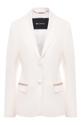 Женский жакет из вискозы KITON белого цвета по цене 294000 руб., арт. D49512K09T11 | Фото 1 Женский жакет из вискозы KITON белого цвета, арт. D49512K09T11 | Фото 1