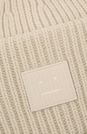 Женская шерстяная шапка ACNE STUDIOS кремвого цвета, арт. C40135/W | Фото 3 (Материал: Текстиль, Шерсть)