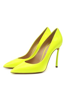 Женские кожаные туфли blade 100 CASADEI желтого цвета по цене 54450 руб., арт. 1F161D100TFLU001303 | Фото 1 Женские кожаные туфли blade 100 CASADEI желтого цвета, арт. 1F161D100TFLU001303 | Фото 1