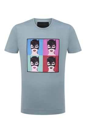 Мужская хлопковая футболка LIMITATO голубого цвета по цене 14500 руб., арт. BUNNIES/T-SHIRT | Фото 1 Мужская хлопковая футболка LIMITATO голубого цвета, арт. BUNNIES/T-SHIRT | Фото 1