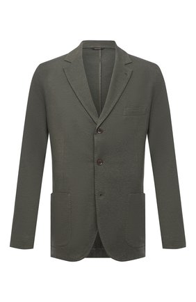 Мужской пиджак из хлопка и шелка LORO PIANA хаки цвета по цене 194000 руб., арт. FAE8388 | Фото 1 Мужской пиджак из хлопка и шелка LORO PIANA хаки цвета, арт. FAE8388 | Фото 1 (Материал внешний: Хлопок, Шелк; Пиджаки М: Прямой; Случай: Повседневный; Длина (для топов): Стандартные; Рукава: Длинные; Стили: Кэжуэл; 1-2-бортные: Однобортные; Региональные ограничения белый список (Axapta Mercury): RU)