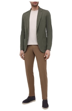 Мужской пиджак из хлопка и шелка LORO PIANA хаки цвета по цене 194000 руб., арт. FAE8388 | Фото 2 Мужской пиджак из хлопка и шелка LORO PIANA хаки цвета, арт. FAE8388 | Фото 2 (Материал внешний: Хлопок, Шелк; Пиджаки М: Прямой; Случай: Повседневный; Длина (для топов): Стандартные; Рукава: Длинные; Стили: Кэжуэл; 1-2-бортные: Однобортные; Региональные ограничения белый список (Axapta Mercury): RU)