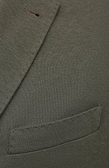 Мужской пиджак из хлопка и шелка LORO PIANA хаки цвета, арт. FAE8388 | Фото 5 (Материал внешний: Шелк, Хлопок; Рукава: Длинные; Случай: Повседневный; Длина (для топов): Стандартные; Региональные ограничения белый список (Axapta Mercury): RU; 1-2-бортные: Однобортные; Пиджаки М: Прямой; Стили: Кэжуэл)