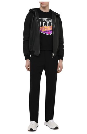Мужской комбинированный бомбер DSQUARED2 черного цвета по цене 139000 руб., арт. S74AM1145/SY1491 | Фото 2 Мужской комбинированный бомбер DSQUARED2 черного цвета, арт. S74AM1145/SY1491 | Фото 2