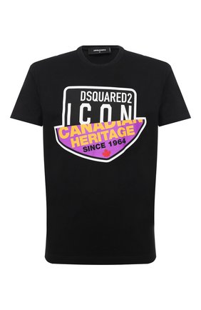 Мужская хлопковая футболка DSQUARED2 черного цвета по цене 19800 руб., арт. S79GC0013/S23009 | Фото 1 Мужская хлопковая футболка DSQUARED2 черного цвета, арт. S79GC0013/S23009 | Фото 1