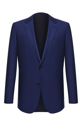 Мужской пиджак из шерсти и шелка ERMENEGILDO ZEGNA синего цвета по цене 188000 руб., арт. 916557/122520 | Фото 1 Мужской пиджак из шерсти и шелка ERMENEGILDO ZEGNA синего цвета, арт. 916557/122520 | Фото 1