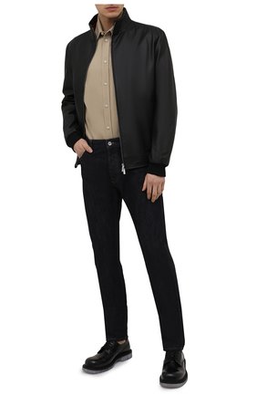Мужской кожаный бомбер KITON черного цвета по цене 799500 руб., арт. UW0911MV07T83 | Фото 2 Мужской кожаный бомбер KITON черного цвета, арт. UW0911MV07T83 | Фото 2