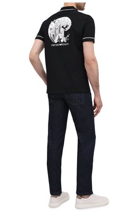 Мужское хлопковое поло EMPORIO ARMANI черного цвета по цене 19450 руб., арт. 3K1F8P/1JM2Z | Фото 2 Мужское хлопковое поло EMPORIO ARMANI черного цвета, арт. 3K1F8P/1JM2Z | Фото 2