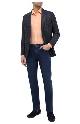 Мужская льняная рубашка LORO PIANA оранжевого цвета по цене 57250 руб., арт. FAL6255 | Фото 2 Мужская льняная рубашка LORO PIANA оранжевого цвета, арт. FAL6255 | Фото 2