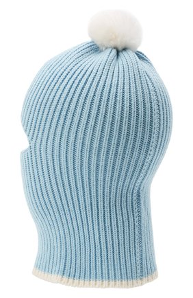 Детского хлопковая шапка-балаклава CHOBI голубого цвета, арт. WH-3012 | Фото 2 (Материал: Текстиль, Синтетический материал, Хлопок)