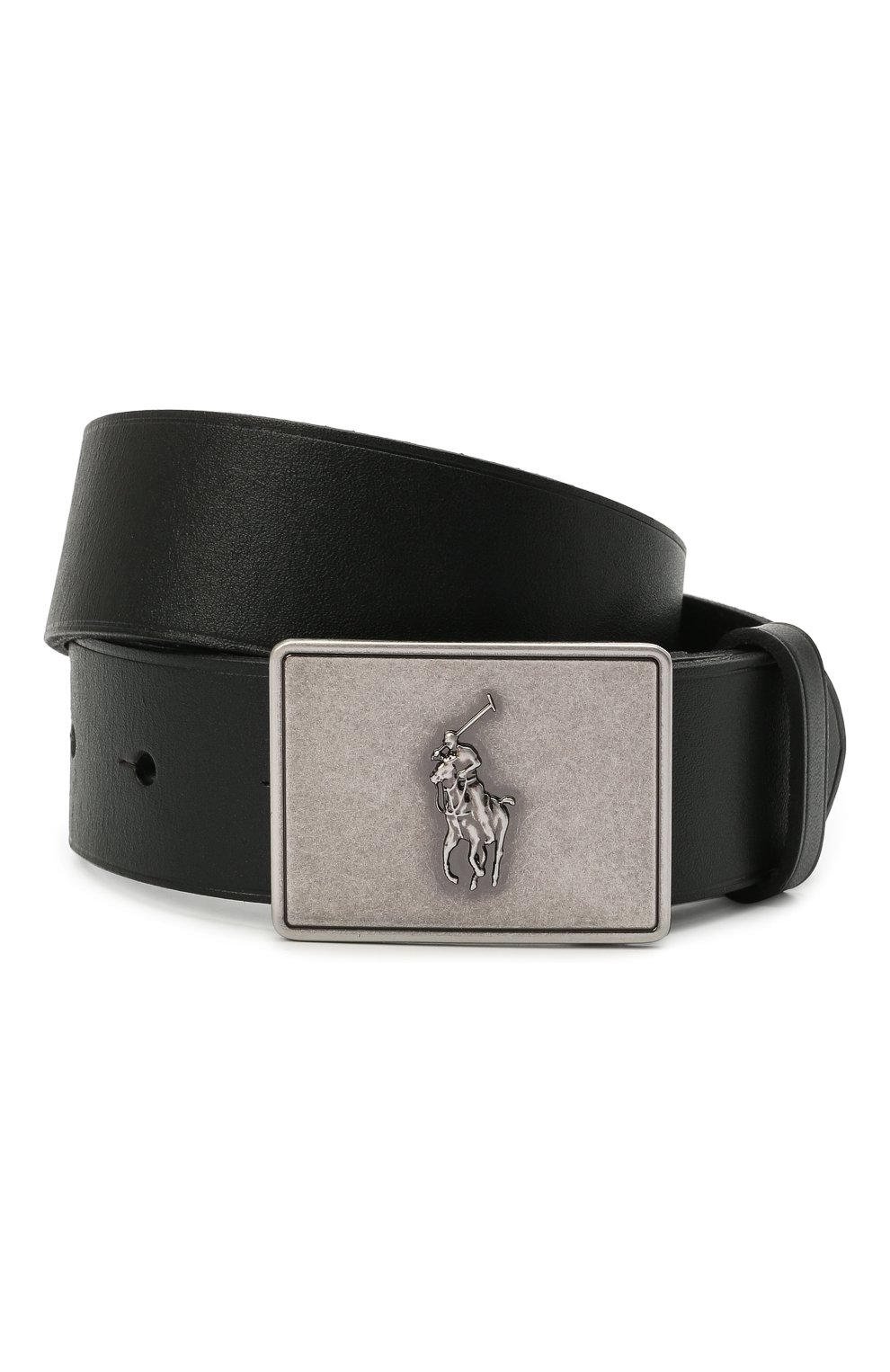 Детский кожаный ремень POLO RALPH LAUREN черного цвета, арт. 400785823 | Фото 1