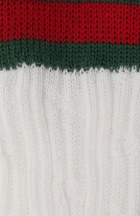 Детские хлопковые носки GUCCI белого цвета по цене 3300 руб., арт. 415949/3K111 | Фото 2 Детские хлопковые носки GUCCI белого цвета, арт. 415949/3K111 | Фото 2