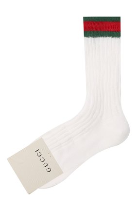 Детские хлопковые носки GUCCI белого цвета, арт. 415949/3K111 | Фото 1 (Региональные ограничения белый список (Axapta Mercury): RU)