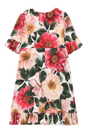 Детское платье из вискозы DOLCE & GABBANA разноцветного цвета по цене 38750 руб., арт. L52DM0/FSRMW/2-6 | Фото 2 Детское платье из вискозы DOLCE & GABBANA разноцветного цвета, арт. L52DM0/FSRMW/2-6 | Фото 2 (Материал подклада: Шелк; Материал внешний: Вискоза; Рукава: Короткие; Девочки Кросс-КТ: Платье-одежда; Случай: Вечерний; Ростовка одежда: 2 года | 92 см, 3 года | 98 см, 4 года | 104 см, 5 лет | 110 см, 6 лет | 116 см)