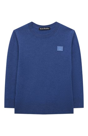Детский шерстяной пуловер ACNE STUDIOS голубого цвета по цене 13250 руб., арт. D60012 | Фото 1 Детский шерстяной пуловер ACNE STUDIOS голубого цвета, арт. D60012 | Фото 1 (Девочки Кросс-КТ: Пуловер-одежда; Материал внешний: Шерсть; Рукава: Длинные; Региональные ограничения белый список (Axapta Mercury): RU; Ростовка одежда: 3 года | 98 см, 4 года | 104 см, 6 лет | 116 см, 8 лет | 128 см)