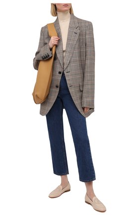 Женские кожаные лоферы GIORGIO ARMANI бежевого цвета по цене 66500 руб., арт. X1A079/XF417 | Фото 2 Женские кожаные лоферы GIORGIO ARMANI бежевого цвета, арт. X1A079/XF417 | Фото 2