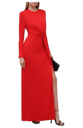 Женское платье из вискозы ALEXANDER MCQUEEN красного цвета по цене 366000 руб., арт. 645893/QLAA0 | Фото 2 Женское платье из вискозы ALEXANDER MCQUEEN красного цвета, арт. 645893/QLAA0 | Фото 2 (Женское Кросс-КТ: Платье-одежда; Стили: Романтичный; Случай: Вечерний; Рукава: Длинные; Длина Ж (юбки, платья, шорты): Миди; Материал внешний: Вискоза; Материал подклада: Синтетический материал; Региональные ограничения белый список (Axapta Mercury): RU)