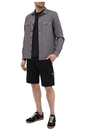 Мужские хлопковые шорты STONE ISLAND черного цвета по цене 21750 руб., арт. 7415L0504 | Фото 2 Мужские хлопковые шорты STONE ISLAND черного цвета, арт. 7415L0504 | Фото 2