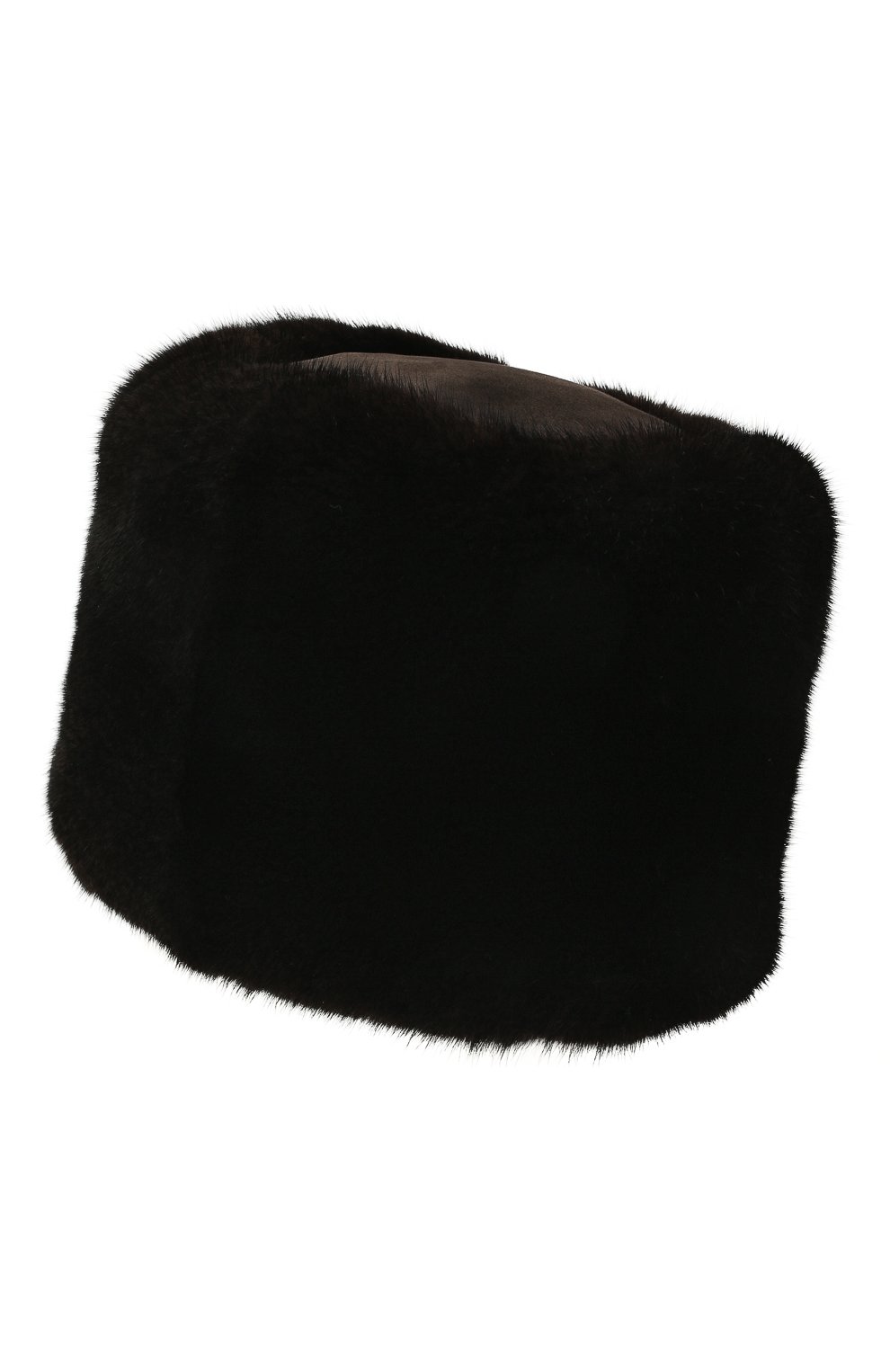 Женская шапка-кубанка мелания из меха норки FURLAND черного цвета, арт. 0217402110156300585 | Фото 2 (Материал: Натуральная кожа, Натуральный мех)