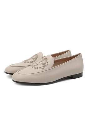 Женские кожаные лоферы GIORGIO ARMANI серого цвета по цене 66500 руб., арт. X1A079/XF417 | Фото 1 Женские кожаные лоферы GIORGIO ARMANI серого цвета, арт. X1A079/XF417 | Фото 1
