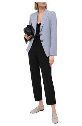 Женские кожаные лоферы GIORGIO ARMANI серого цвета по цене 66500 руб., арт. X1A079/XF417 | Фото 2 Женские кожаные лоферы GIORGIO ARMANI серого цвета, арт. X1A079/XF417 | Фото 2