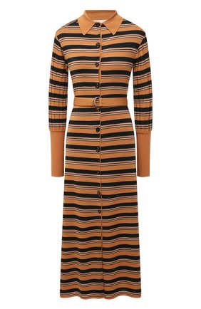 Женское платье из шерсти и вискозы CHLOÉ разноцветного цвета по цене 237500 руб., арт. CHC21SMR04670 | Фото 1 Женское платье из шерсти и вискозы CHLOÉ разноцветного цвета, арт. CHC21SMR04670 | Фото 1 (Женское Кросс-КТ: Платье-одежда; Длина Ж (юбки, платья, шорты): Миди; Кросс-КТ: Трикотаж; Материал внешний: Шерсть; Случай: Повседневный; Рукава: Длинные; Стили: Кэжуэл; Региональные ограничения белый список (Axapta Mercury): RU)