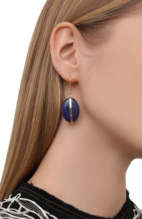 Женские серьги ISABEL MARANT темно-синего цвета по цене 13100 руб., арт. BL0907-21P025B | Фото 2 Женские серьги ISABEL MARANT темно-синего цвета, арт. BL0907-21P025B | Фото 2