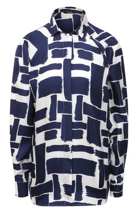Женская шелковая рубашка KITON синего цвета по цене 112000 руб., арт. D51408K09T43 | Фото 1 Женская шелковая рубашка KITON синего цвета, арт. D51408K09T43 | Фото 1
