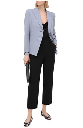 Женский шерстяной жакет GIORGIO ARMANI голубого цвета по цене 199500 руб., арт. 1SHGG0KL/T01QW | Фото 2 Женский шерстяной жакет GIORGIO ARMANI голубого цвета, арт. 1SHGG0KL/T01QW | Фото 2