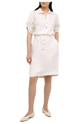 Женское льняное платье KITON белого цвета по цене 142500 руб., арт. D49305K09T41 | Фото 2 Женское льняное платье KITON белого цвета, арт. D49305K09T41 | Фото 2