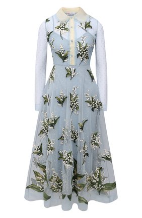 Женское платье REDVALENTINO голубого цвета по цене 120500 руб., арт. VR3VA16P/5QP | Фото 1 Женское платье REDVALENTINO голубого цвета, арт. VR3VA16P/5QP | Фото 1