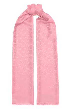 Женская палантин  VALENTINO розового цвета, арт. VW2ED007/AJB | Фото 1 (Материал: Шерсть, Текстиль, Шелк)