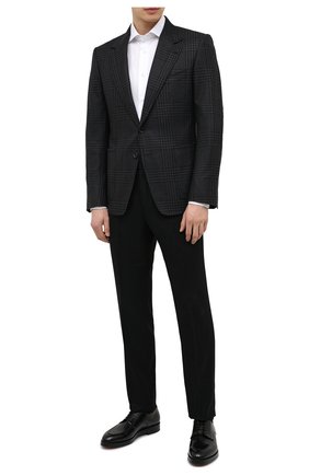Мужской шерстяной пиджак TOM FORD темно-серого цвета по цене 344000 руб., арт. 0R8627/10SP40 | Фото 2 Мужской шерстяной пиджак TOM FORD темно-серого цвета, арт. 0R8627/10SP40 | Фото 2 (Материал внешний: Шерсть; Случай: Формальный; Материал подклада: Шелк, Купро; Рукава: Длинные; 1-2-бортные: Однобортные; Пиджаки М: Прямой; Стили: Классический; Длина (для топов): Стандартные)