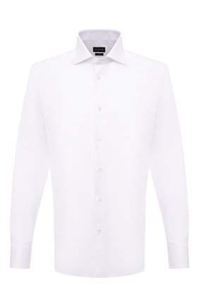 Мужская хлопковая сорочка ERMENEGILDO ZEGNA белого цвета по цене 35350 руб., арт. 901032/9MS0BA | Фото 1 Мужская хлопковая сорочка ERMENEGILDO ZEGNA белого цвета, арт. 901032/9MS0BA | Фото 1 (Рубашки М: Regular Fit; Рукава: Длинные; Длина (для топов): Стандартные; Случай: Формальный; Манжеты: На пуговицах; Принт: Однотонные; Воротник: Акула; Материал внешний: Хлопок; Стили: Классический)