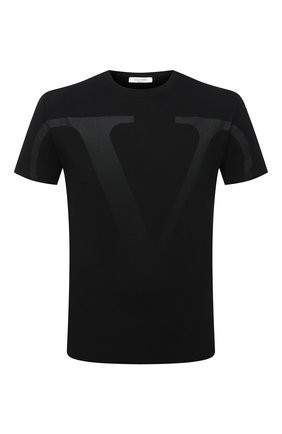 Мужская хлопковая футболка VALENTINO черного цвета, арт. VV3MG10V73U | Фото 1 (Рукава: Короткие; Принт: С принтом; Длина (для топов): Стандартные; Материал внешний: Хлопок; Стили: Кэжуэл; Региональные ограничения белый список (Axapta Mercury): RU)