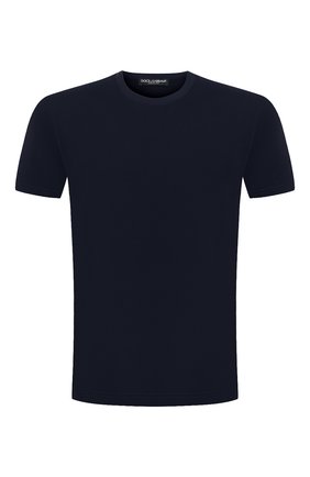 Мужская хлопковая футболка DOLCE & GABBANA синего цвета по цене 27550 руб., арт. G8JX7T/FU7EQ | Фото 1 Мужская хлопковая футболка DOLCE & GABBANA синего цвета, арт. G8JX7T/FU7EQ | Фото 1 (Принт: Без принта; Рукава: Короткие; Материал внешний: Хлопок; Длина (для топов): Стандартные; Стили: Кэжуэл; Региональные ограничения белый список (Axapta Mercury): RU)