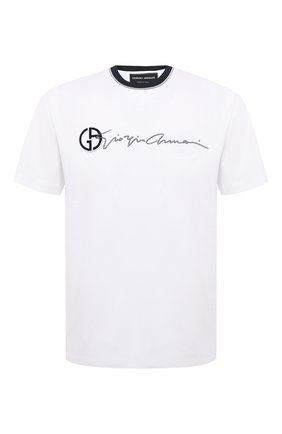 Мужская хлопковая футболка GIORGIO ARMANI белого цвета по цене 36400 руб., арт. 3KSM72/SJRQZ | Фото 1 Мужская хлопковая футболка GIORGIO ARMANI белого цвета, арт. 3KSM72/SJRQZ | Фото 1