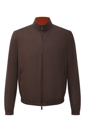 Мужской двусторонний бомбер ERMENEGILDO ZEGNA коричневого цвета по цене 489000 руб., арт. UWPAT/W179T | Фото 1 Мужской двусторонний бомбер ERMENEGILDO ZEGNA коричневого цвета, арт. UWPAT/W179T | Фото 1 (Стили: Кэжуэл; Мужское Кросс-КТ: Кожа и замша; Принт: Без принта; Рукава: Длинные; Материал подклада: Синтетический материал; Кросс-КТ: Куртка; Длина (верхняя одежда): Короткие; Материал внешний: Натуральная кожа)