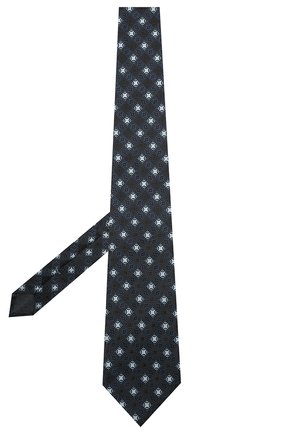 Мужской шелковый галстук ERMENEGILDO ZEGNA темно-синего цвета, арт. Z9D80/1XW | Фото 2 (Принт: С принтом; Материал: Текстиль, Шелк)